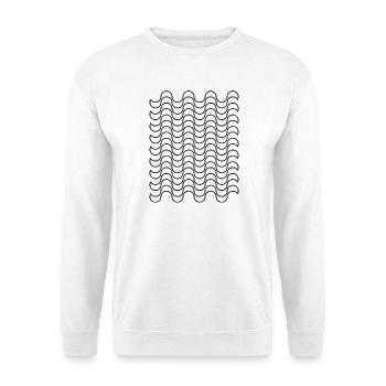 Wellenmuster - Unisex Pullover - Weiß - Vorne - Alina (178cm) & Michal (187cm)