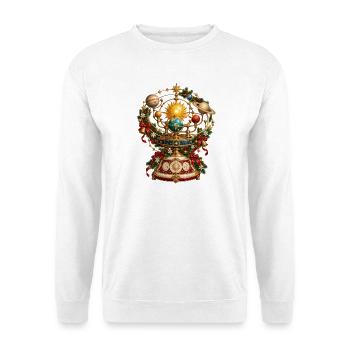 Weihnachtshimmlische Orrery - Unisex Pullover - Weiß - Vorne - Alina (178cm) & Michal (187cm)