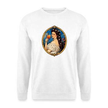 Kaiserin Sisi – Österreich Vintage - Sissi - Unisex Pullover - Weiß - Vorne - Alina (178cm) & Michal (187cm)