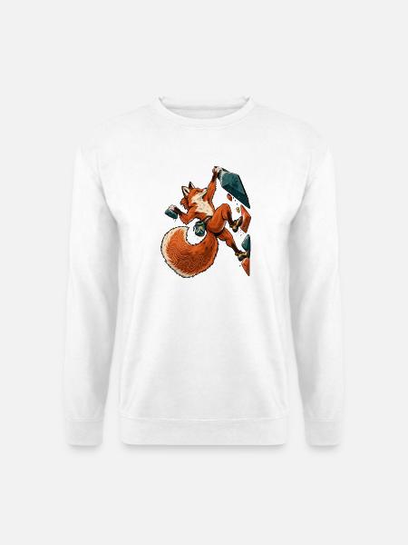Boulderfuchs mit Höhenlinien - Unisex Pullover - Weiß
