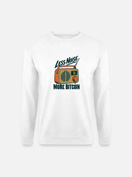 Bitcoin Less Noise More Bitcoin – Retro-Radio - Unisex Pullover - Weiß