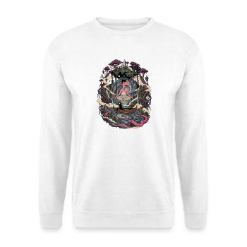 zen zen zen  - Unisex Pullover - Weiß - Vorne - Alina (178cm) & Michal (187cm)
