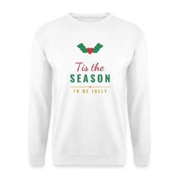 'Tis the Season – Holly Christmas - Unisex Pullover - Weiß - Vorne - Alina (178cm) & Michal (187cm)