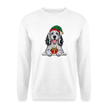 Weihnachten English Setter - Unisex Pullover - Weiß - Vorne - Alina (178cm) & Michal (187cm)