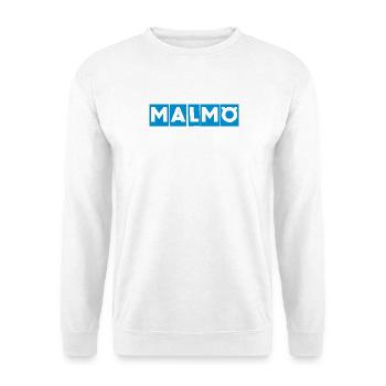 Malmö – Blue Text Design - Unisex Sweatshirt - white - Front