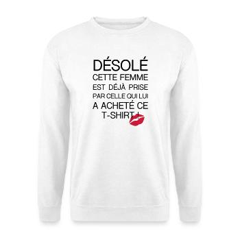 desole femme prise - Sweat-shirt Unisexe - blanc - Devant
