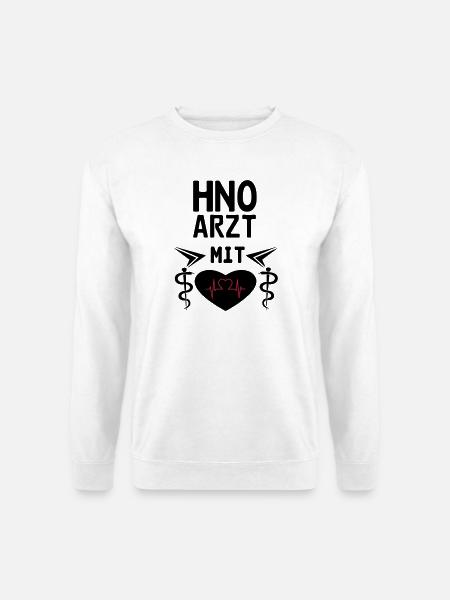 HNO Arzt mit Herz Geschenk - Unisex Pullover - Weiß