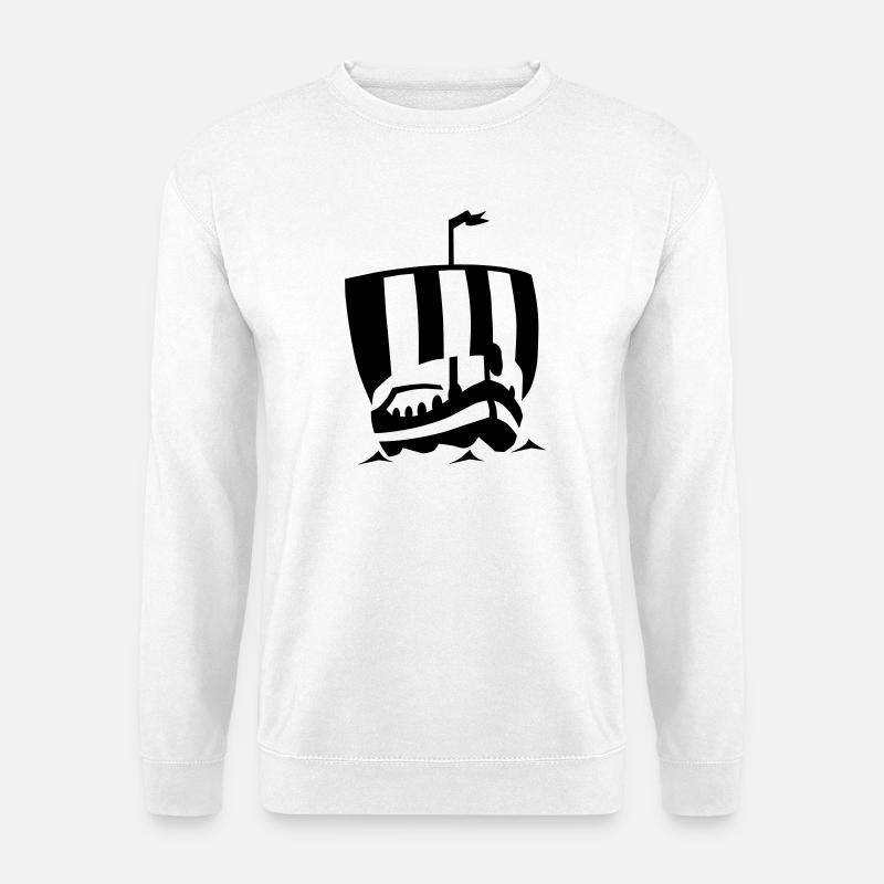 Wikinger Schiff - Unisex Pullover - Weiß