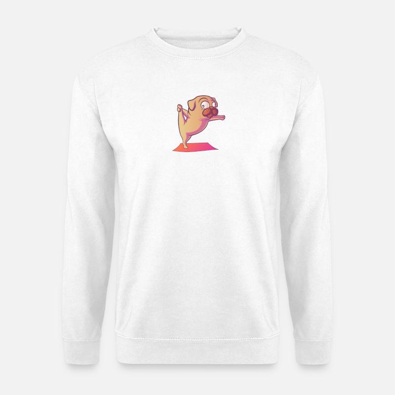 Hundeyoga Spaß und bunt - Unisex Pullover - Weiß