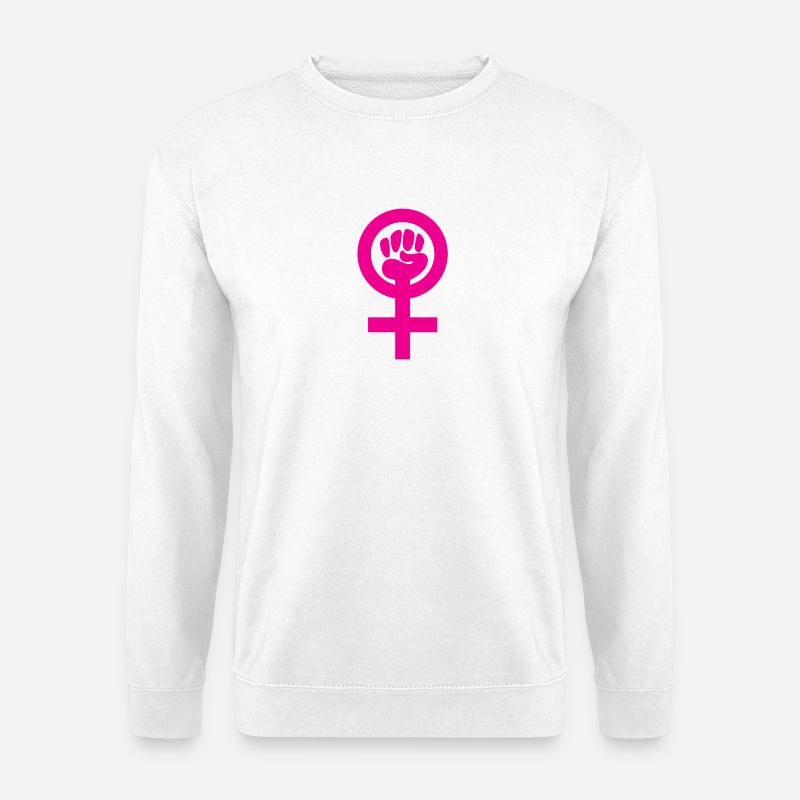 Heftiger Feminismus in Pink - Unisex Pullover - Weiß