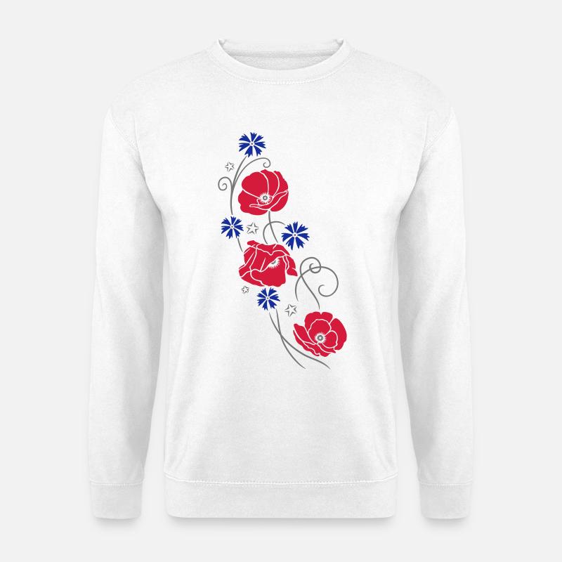 Poppies and cornflowers. Summer design. - Unisex Sweatshirt - white