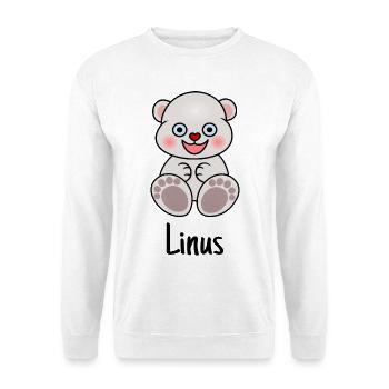 Linus, ours mignon, motif bébé bébé vêtements enfant en bas âge - Sweat-shirt Unisexe - blanc - Devant