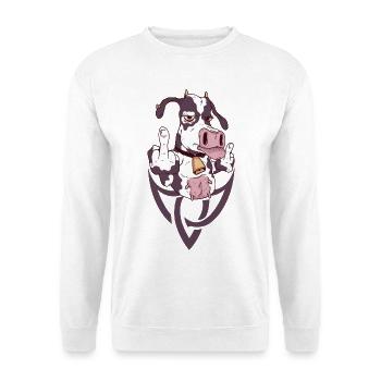 Cow Rebel Gesture - Unisex Sweatshirt - white - Front