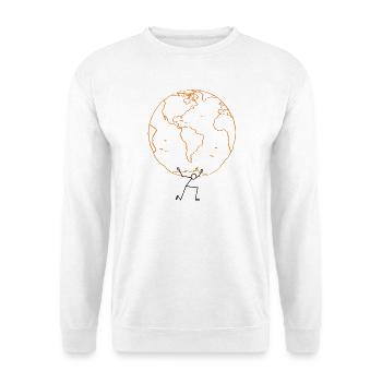 EARTH02 - Unisex Pullover - Weiß - Vorne - Alina (178cm) & Michal (187cm)