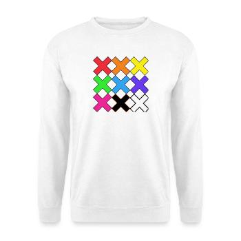 Bunte X Muster auf Schwarz Farben X - Unisex Pullover - Weiß - Vorne