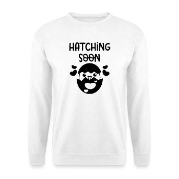 Né Bébé Ventre Enceinte Déclaration Parents Coeur - Sweat-shirt Unisexe - blanc - Devant