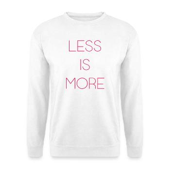 Weniger ist mehr - Unisex Pullover - Weiß - Vorne - Alina (178cm) & Michal (187cm)