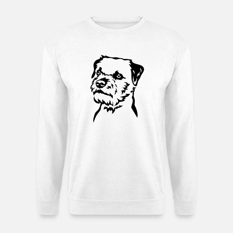 Border Terrier Head - Unisex Sweatshirt - white