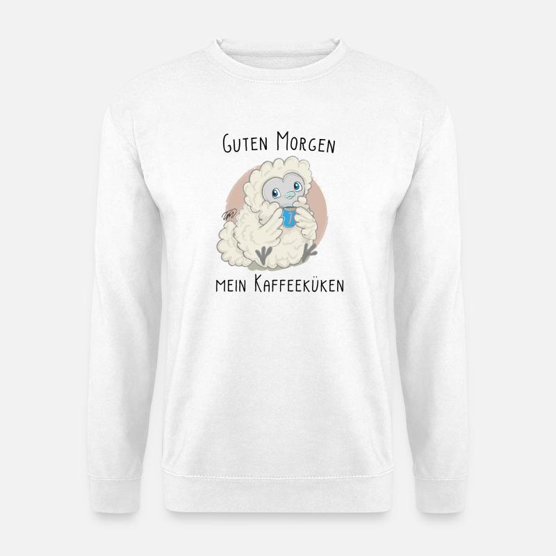 Lioba Seidenhuhn, Kaffeezeit - Unisex Pullover - Weiß