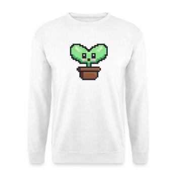Plante pixel art - Sweat-shirt Unisexe - blanc - Devant