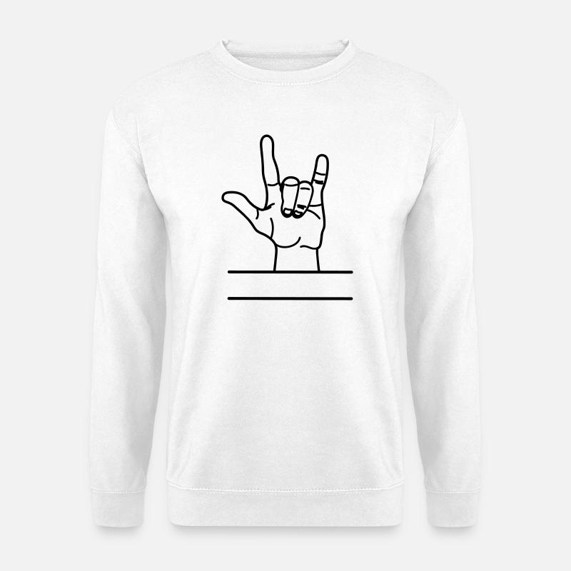 Hand gesture respect text space - Unisex Sweatshirt - white