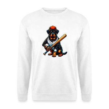 Chien de baseball Rottweiler - Sweat-shirt Unisexe - blanc - Devant