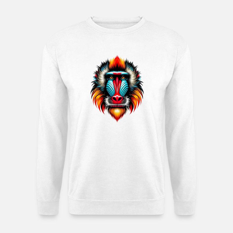 Mandrill-Affe - Unisex Pullover - Weiß