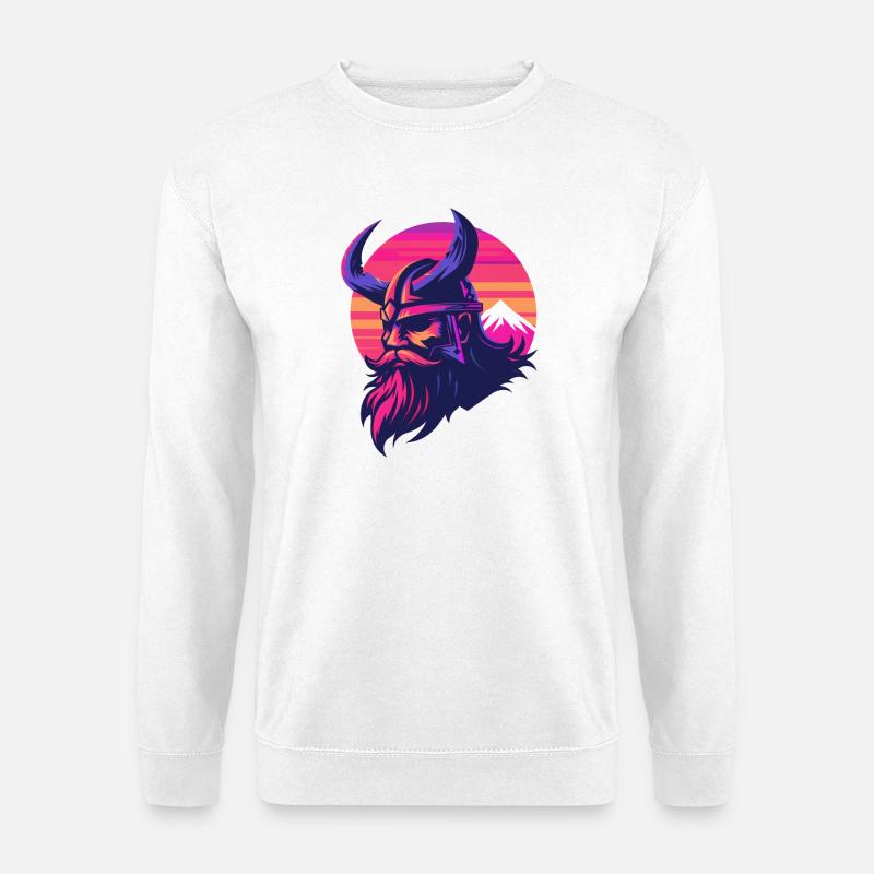 Wikinger Synthwave 3 - Unisex Pullover - Weiß