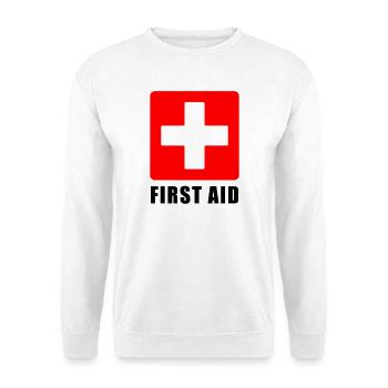 First Aid Medical Cross Safety Sign Vector Icon - Unisex Sweatshirt - white - Front