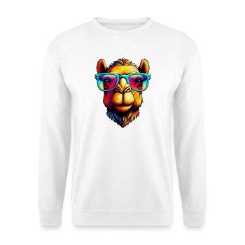 Camel mit Sonnenbrille - Unisex Pullover - Weiß - Vorne