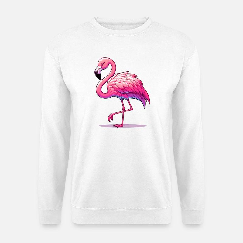 Flamingo - Unisex Pullover - Weiß