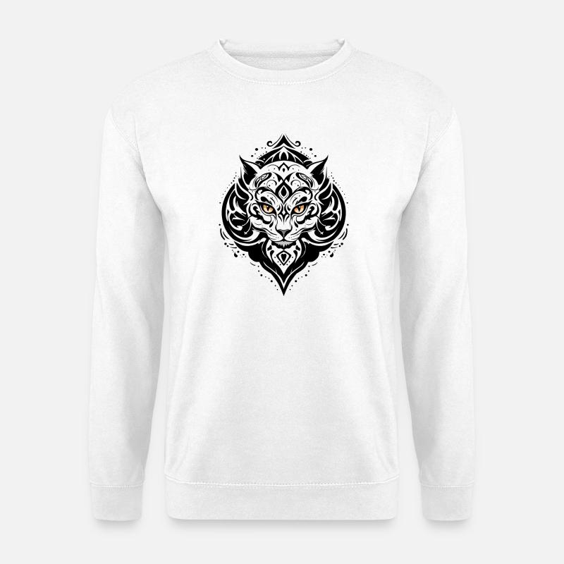 KATZE TATTOO SCHWARZ - Unisex Pullover - Weiß
