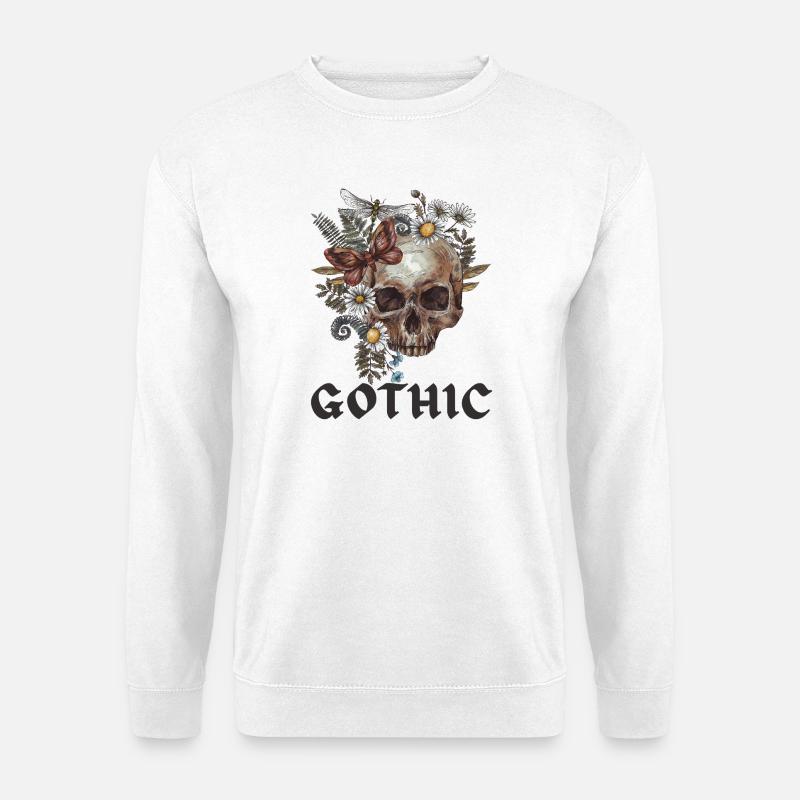 Gothic Black Edition Skull - Unisex Sweatshirt - white