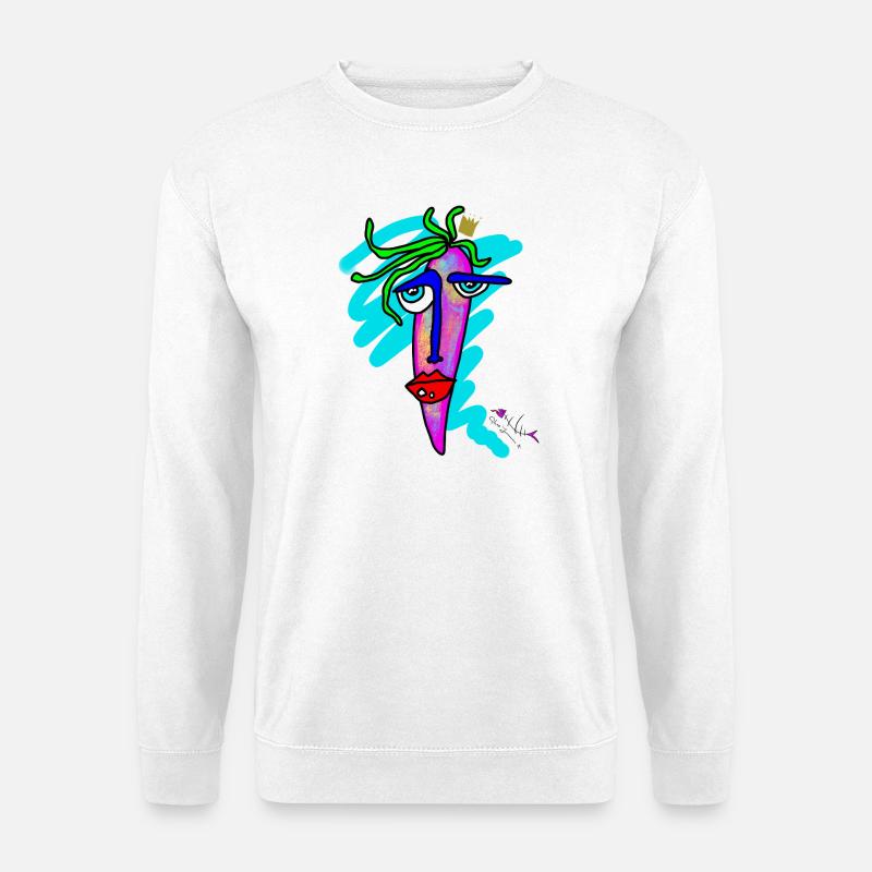 Farbiges Gesicht  - Unisex Pullover - Weiß