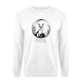 Rabbit on crescent moon with Triskele – Ostara - Unisex Sweatshirt - white - Front