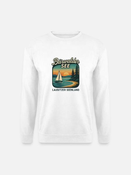 Bärwalder See im Lausitzer Seenland mit Segelboot - Unisex Pullover - Weiß