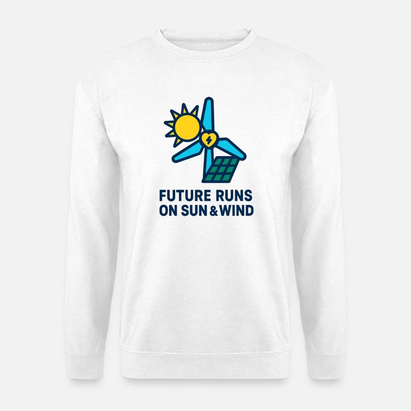 Future Runs on Sun & Wind - Unisex Pullover - Weiß