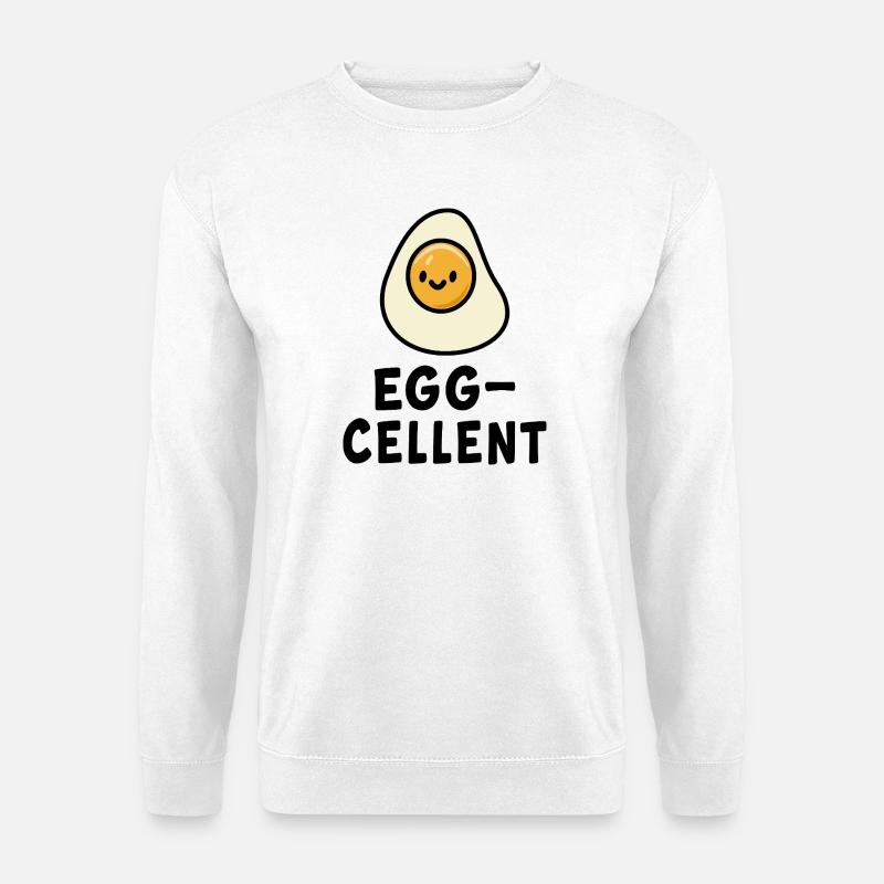 Niedliche Sonnenseite Ei Illustration - Unisex Pullover - Weiß