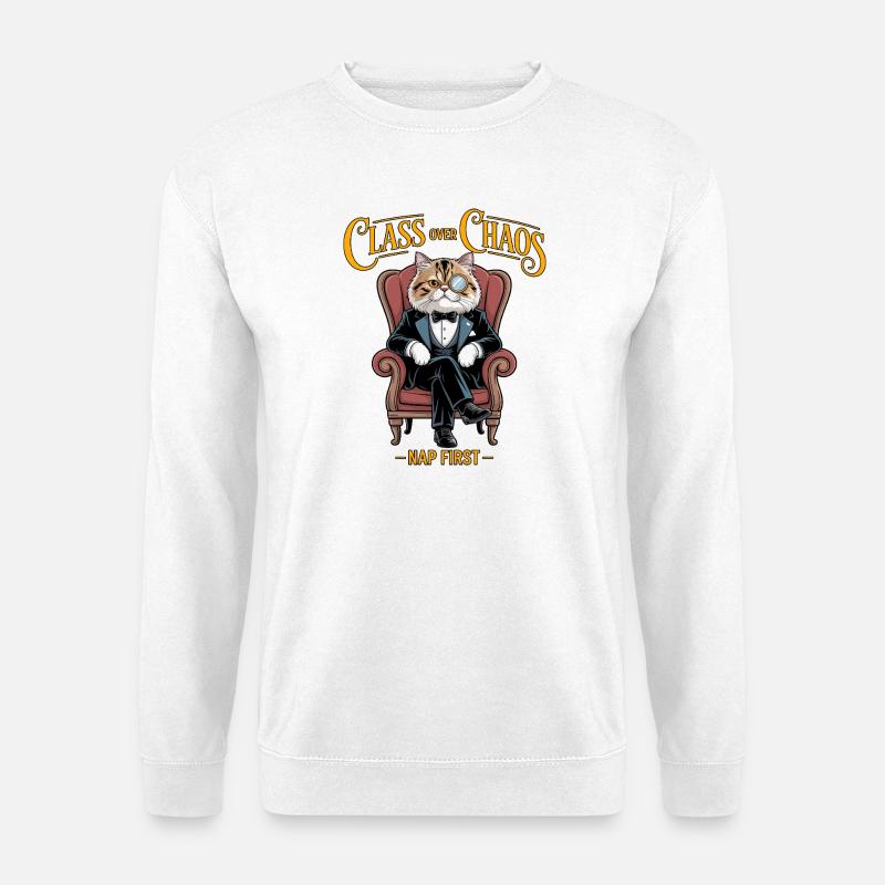 Klasse über Chaos Aristocat - Unisex Pullover - Weiß