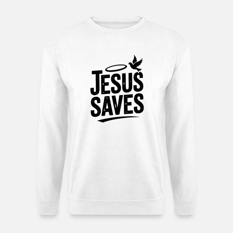 Jesus rettet - Unisex Pullover - Weiß