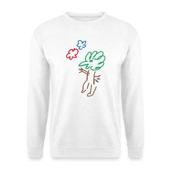 Vogel - Bird - Baum - Tree - Natur - Abstrakt - Unisex Pullover - Weiß - Vorne