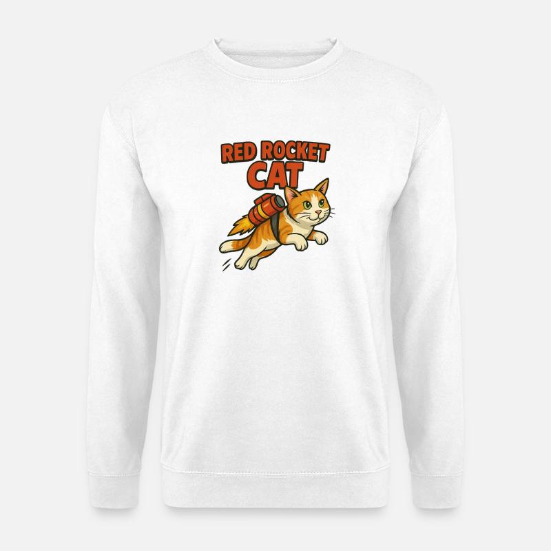 red rocket cat Logo - Unisex Pullover - Weiß