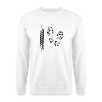 Track and Footprint Pattern - Unisex Sweatshirt - white - Front