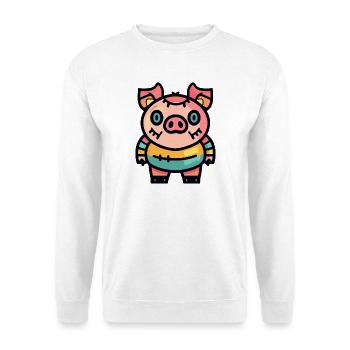 Schwein Halloween Zombie - Unisex Pullover - Weiß - Vorne