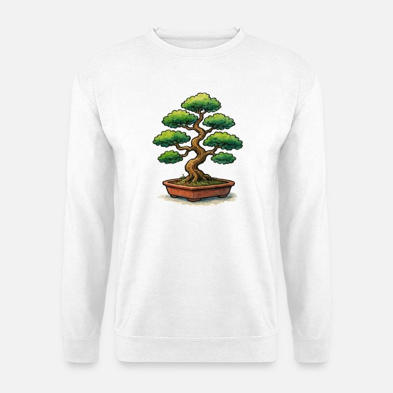 Bonsai im Topf Zen Baumkunst - Unisex Pullover - Weiß