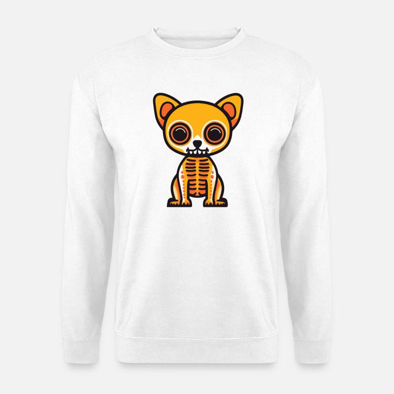 Chihuahua Hund Halloween Zombie - Unisex Pullover - Weiß
