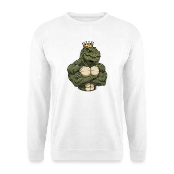 Fort Dino T-Rex King Dessin animé Fitness Jungle - Sweat-shirt Unisexe - blanc - Devant