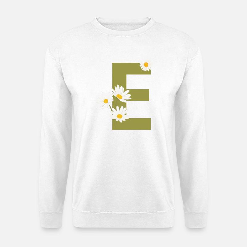 Grüne Gänseblümchen Brief - Unisex Pullover - Weiß