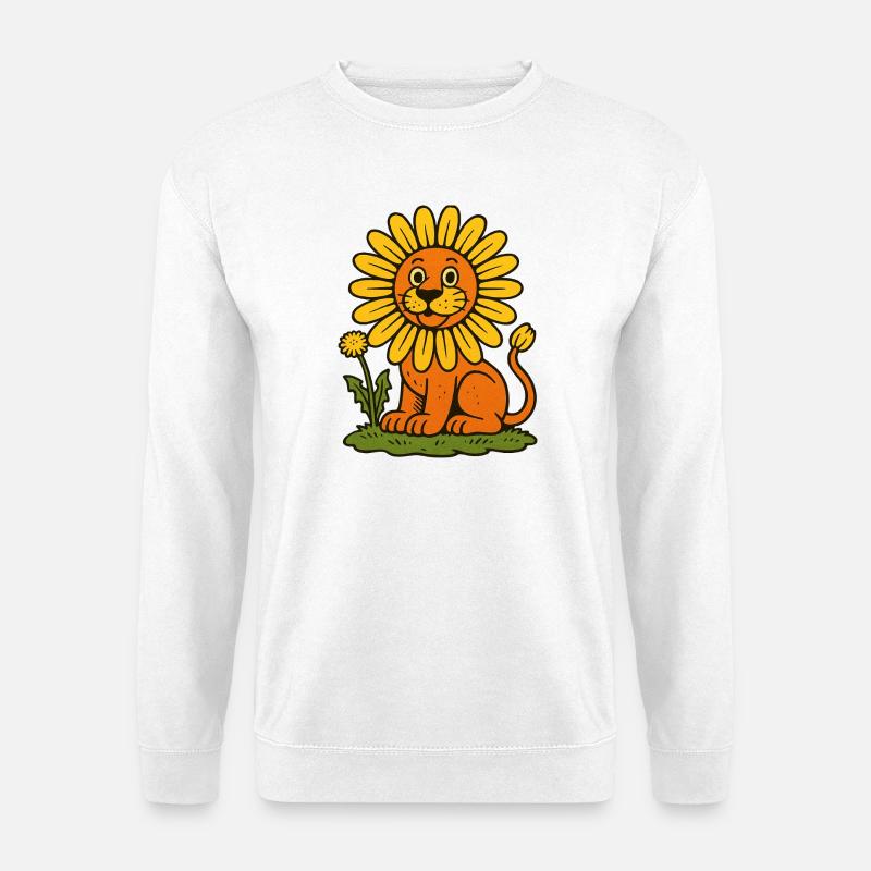 Sonnenblumenmähnenlöwe - Unisex Pullover - Weiß