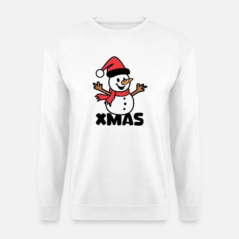 Weihnachtlicher Schneemann Cartoon - Unisex Pullover - Weiß